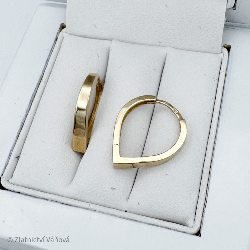 Žluté zlato náušnice kroužky